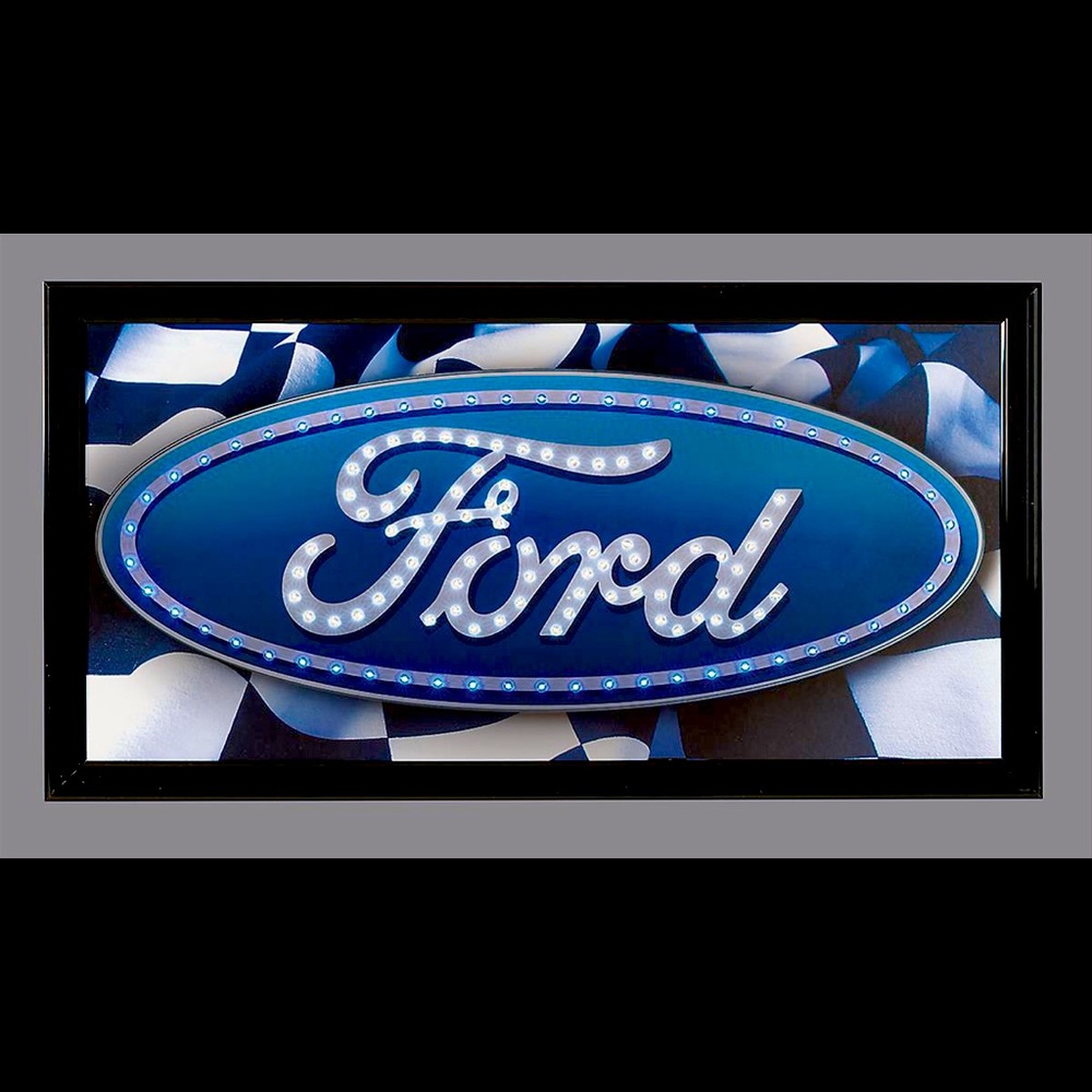 FORD logo light up LED framed sign BAR SIGN